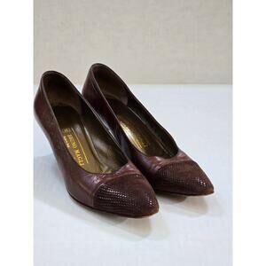 Vintage Bruno Magli Italy Leather Suede Pumps 9.5 AAAA